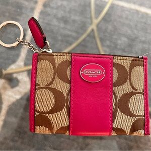 Coach signature key chain mini wallet